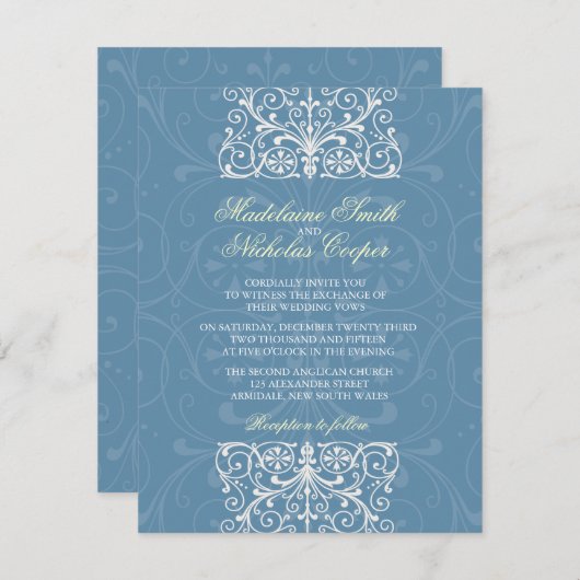 Aangepaste luchtmacht blauwe isabelline bruiloft kaart (Voorkant / Achterkant)