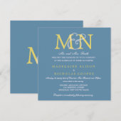 Aangepaste luchtmacht blauwe moderne huwelijksuitn kaart (Voorkant / Achterkant)