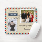 Aangepaste luchtpost 2 familiefoto en naam Mousepa Muismat (Met muis)