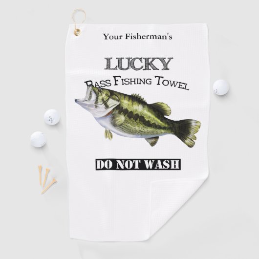 Aangepaste Lucky Bass Vissen Towel Golfhanddoek (Insitu)