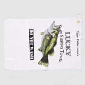 Aangepaste Lucky Bass Vissen Towel Golfhanddoek (Horizontaal)