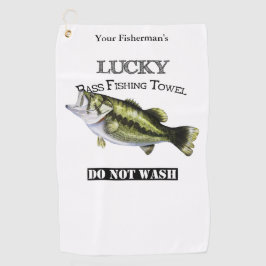 Aangepaste Lucky Bass Vissen Towel Golfhanddoek