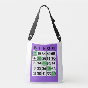 Aangepaste Lucky BINGO-tas met Paarse kaart Crossbody Tas