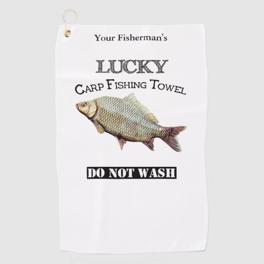 Aangepaste Lucky Carp Vissen towel Golfhanddoek (Voorkant)