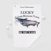 Aangepaste Lucky Catfish Noodling Towel Golfhanddoek (Insitu)