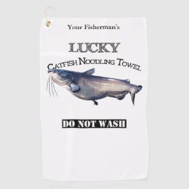 Aangepaste Lucky Catfish Noodling Towel Golfhanddoek