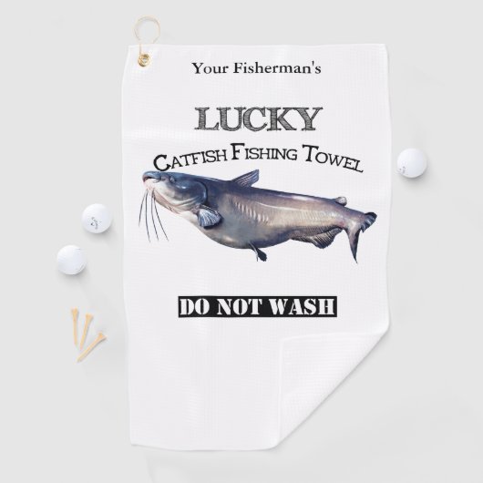 Aangepaste Lucky Catfish Vissen towel Golfhanddoek (Insitu)