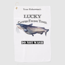 Aangepaste Lucky Catfish Vissen towel Golfhanddoek