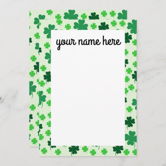 Aangepaste Lucky Clover-notiecards Bedankkaart (Voorkant / Achterkant)