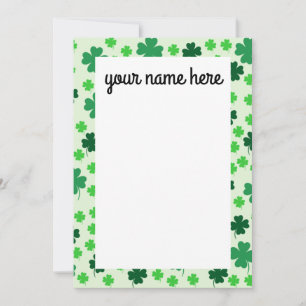 Aangepaste Lucky Clover-notiecards Bedankkaart