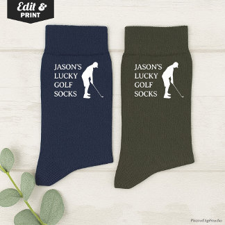 Aangepaste Lucky Golf Sokken, Verjaardag Kerst Pre Sokken