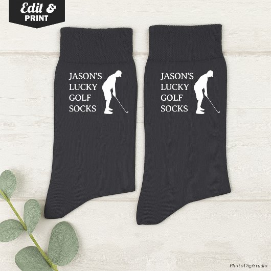 Aangepaste Lucky Golf Soks, Verjaardag Kerst Pret Sokken