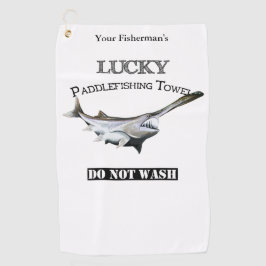 Aangepaste Lucky Paddlefish Vissen Towel Golfhanddoek