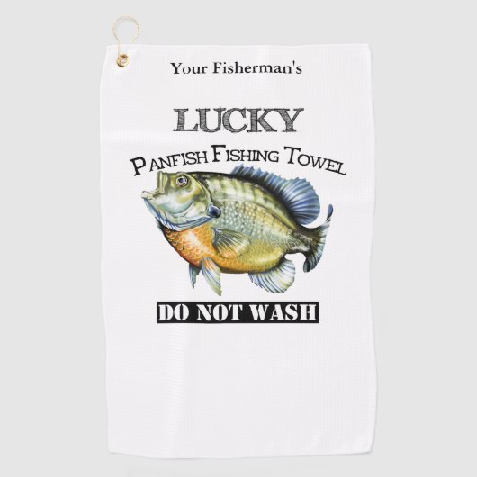 Aangepaste Lucky Panfish Vissen towel Golfhanddoek (Voorkant)