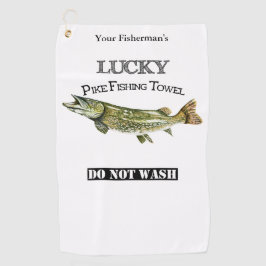 Aangepaste Lucky Pike Vissen towel Golfhanddoek