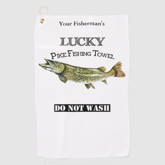 Aangepaste Lucky Pike Vissen towel Golfhanddoek (Voorkant)