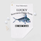 Aangepaste Lucky Roosterfish Vissen Towel Golfhanddoek (Insitu)