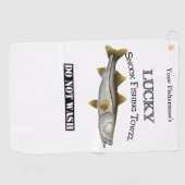 Aangepaste Lucky Snook Vissen towel Golfhanddoek (Horizontaal)