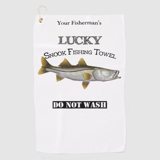Aangepaste Lucky Snook Vissen towel Golfhanddoek (Voorkant)