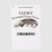 Aangepaste Lucky Sturgeon Vissen Towel Golfhanddoek (Voorkant)