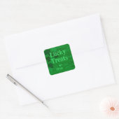 Aangepaste Lucky Treats St. Patrick's Day Vierkant Vierkante Sticker (Envelop)