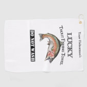 Aangepaste Lucky Trout Vist handdoek (Horizontaal)