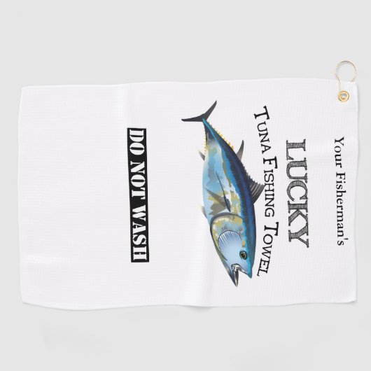 Aangepaste Lucky Tuna Vist handdoeken (Horizontaal)