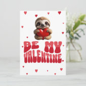 Aangepaste luiaard Ik hou van je langzaam veel gra Feestdagenkaart (Staand voorkant)