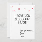 Aangepaste luiaard Ik hou van je langzaam veel gra Feestdagenkaart (Achterkant)