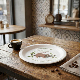 Aangepaste Luiaard Koffiebar Papieren Bordje