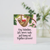 Aangepaste luiaard Leuke tijd samen voor altijd Feestdagenkaart (Staand voorkant)