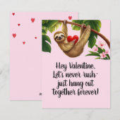 Aangepaste luiaard Leuke tijd samen voor altijd Feestdagenkaart (Voorkant / Achterkant)