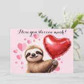 Aangepaste luiaard roze Valentijnsdag grappig Feestdagenkaart (Staand voorkant)