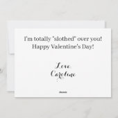 Aangepaste luiaard roze Valentijnsdag grappig Feestdagenkaart (Achterkant)