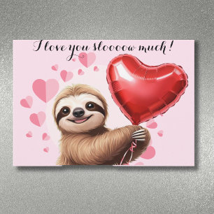 Aangepaste luiaard roze Valentijnsdag grappig Feestdagenkaart