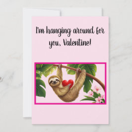Aangepaste luiaarddier Funny "Hangen rond" Valenti Feestdagenkaart