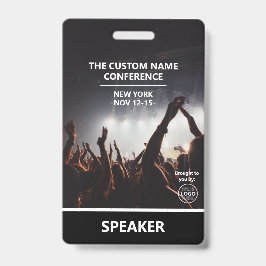 Aangepaste luidspreker voor toegang tot conferenti badge