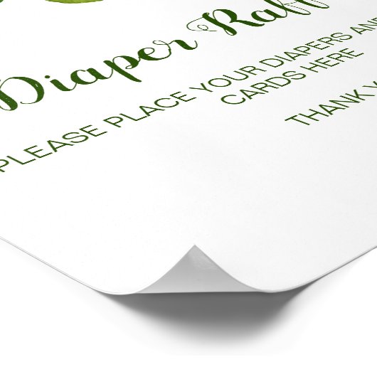 Aangepaste Luier Raffle, Kaarten, geschenken en gu Poster (Hoek)