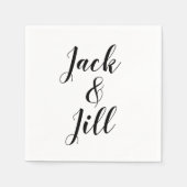 Aangepaste luiers met namen van bruid en bruin servet (Voorkant)