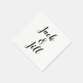 Aangepaste luiers met namen van bruid en bruin servet (Hoek)