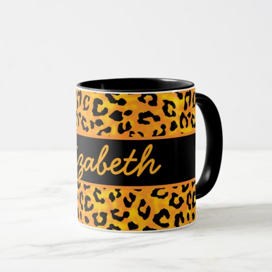 Aangepaste luipaard afdrukken mok (Voorkant rechts)