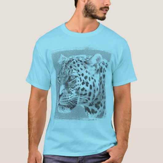 Aangepaste luipaard Hoofd Moderne Mannen Sjabloon T-shirt (Voorkant)