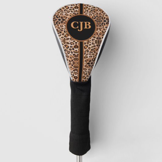 Aangepaste Luipaardprint Golfhoofdhoes Golfheadcover (Voorkant)
