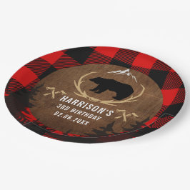 Aangepaste Lumberjack Birthday Papieren Bordje