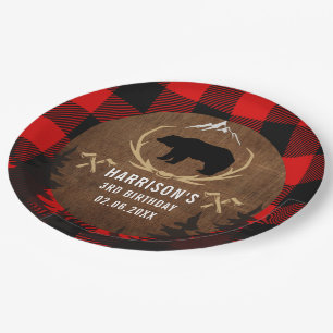 Aangepaste Lumberjack Birthday Papieren Bordje