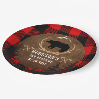 Aangepaste Lumberjack Birthday Papieren Bordje
