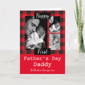 Aangepaste Lumberjack red first fathers day Kaart (Voorkant)