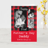 Aangepaste Lumberjack red first fathers day Kaart (Gele Bloem)