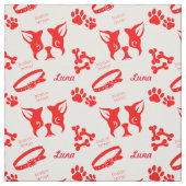 Aangepaste Luna Terrier in Red Fabric Stof (Swatch)