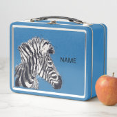Aangepaste lunchbox met deze Punk Zebra Print (In situ)